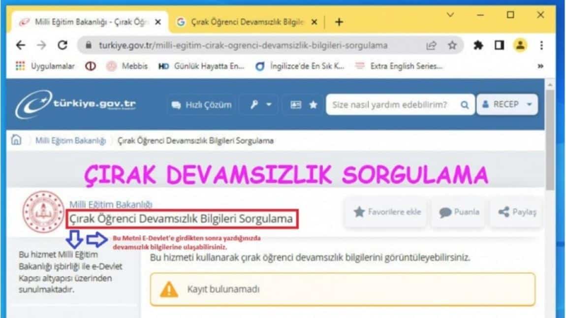 E-Devlet Üzerinden Devamsızlık Bilgilerini Öğrenme ve Devamsızlık Hakkında Bilinmesi Gerekenler.